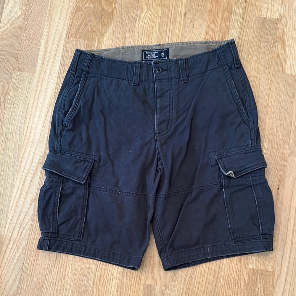 Abercrombie & Fitch Black Cargo Shorts Classic Design